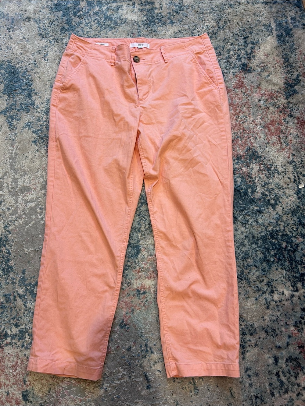 LOFT Coral Pink Chino Pants